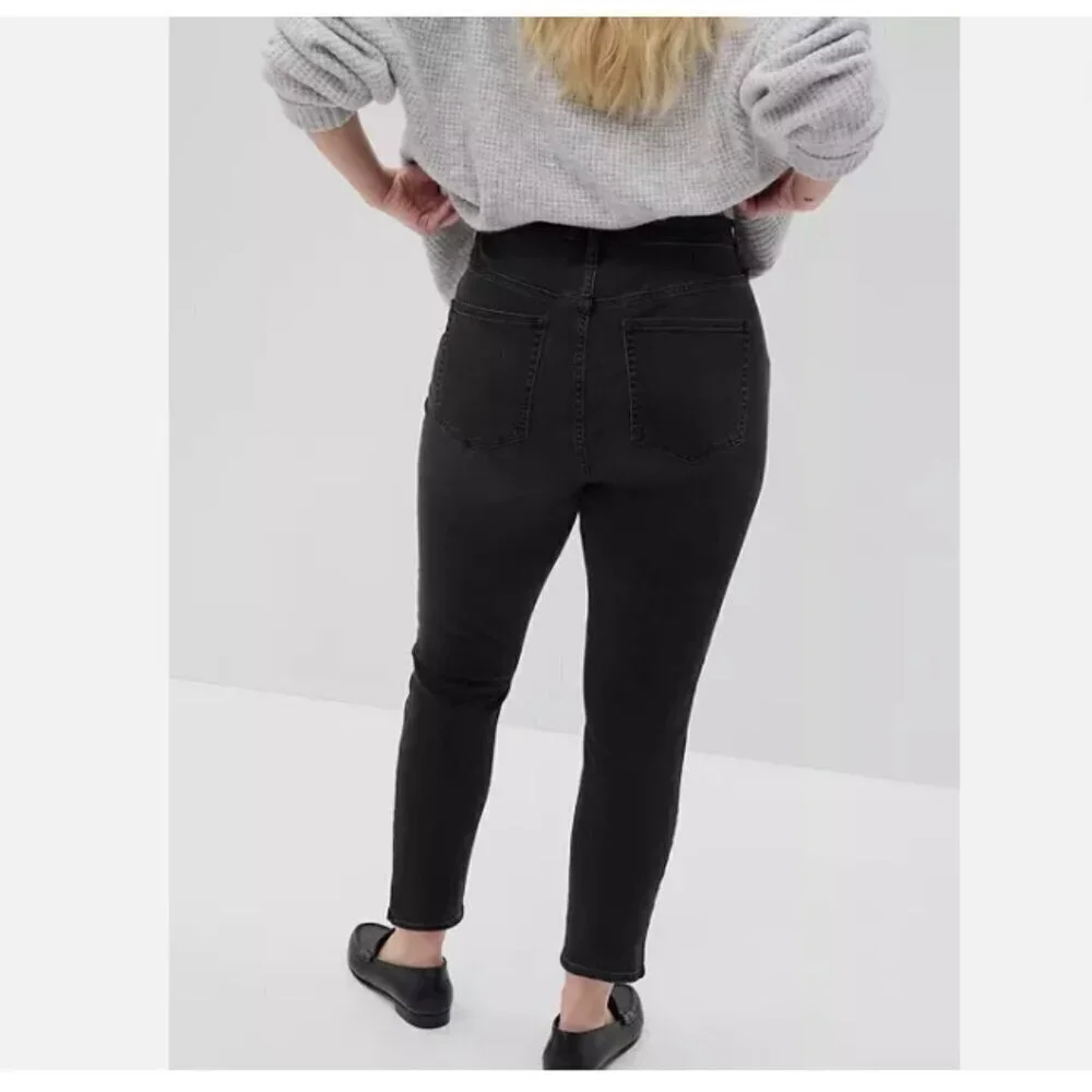 GAP Sky High Rise True Skinny Jeans Washed Black 4L Size 27/4 LONG #703503 RT$80